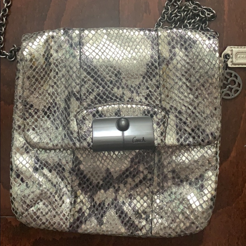 Coach snake skin cross body